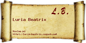 Luria Beatrix névjegykártya