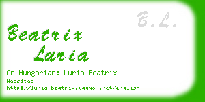 beatrix luria business card